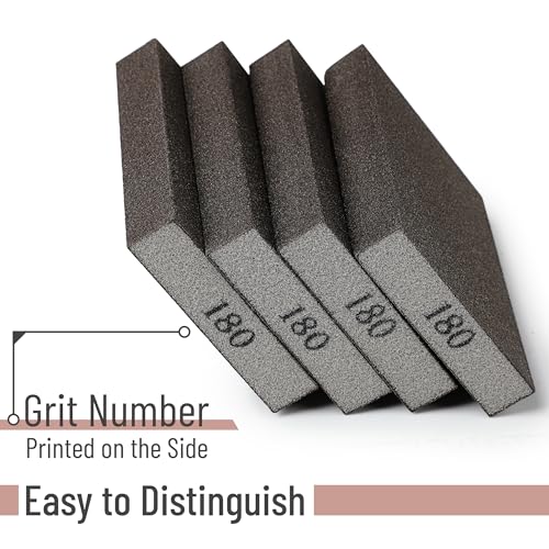 Bates- Sanding Sponge, 8 pcs, 180 Grit, Sandpaper Block, Sanding Blocks for Wood, Drywall Sanding Block, Drywall Sanding Sponge for Wood, 180 Grit Sanding Blocks Drywall, Sandpaper for Drywall Sponge - size: 8 Pack, 180 Grit