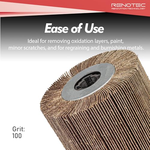 Abrasive Flap Sanding Drum, 4.33" x 4", 110x100mm, Aluminum Oxide, Rust & Paint Remove Metal Surface Conditioning, for Burnishing Polishing Machine - style: Abrasive Flap Sanding Drum #100