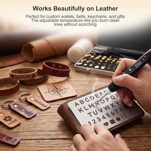 Professional Wood Burning Kit, 60 Pcs Adjustable Temperature Wood Burning Pen Set - Ultimate DIY Wood Burning Tool in Premium Metal Case, Ideal Gift for Pyrography, Wood, Leather, Carving, Soldering