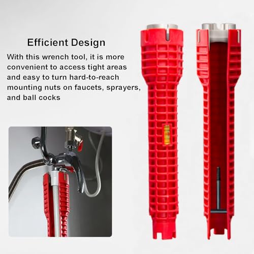 8 in 1 Multifunctional Sink Bathroom Wrench, Wrench Faucet Plumbing Tool, Plumber Sink Wrench Installation Pipe Extractor, Household Water Pipe Faucet Washing Basin Repair Removal Tool