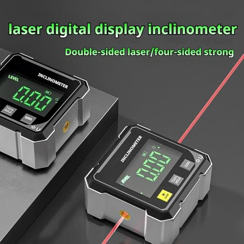 2026 Upgraded 4-Side Magnetic Digital Angle Gauge, Digital Angle Finder Magnetic, Cube Inclinometer with Backlight, Table Saw Miter Protractor, Woodworking Measuring Tool, Level Box for Hanging