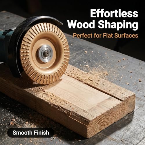 Tungsten Carbide Cutting Wheel Set, Angle Grinder Polishing Pad, 3 Piece Heavy-Duty Wood Carving Disc for 4" & 4-1/2" Angle Grinders, Flat Surface, Woodworking Attachment for Cutting, Shaping, Sanding