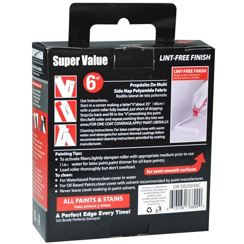 Great Andrew 10 Pack 6 Inch Paint Rollers for All Paints 1/2" Nap - size: 10 PCS, 6-Inch