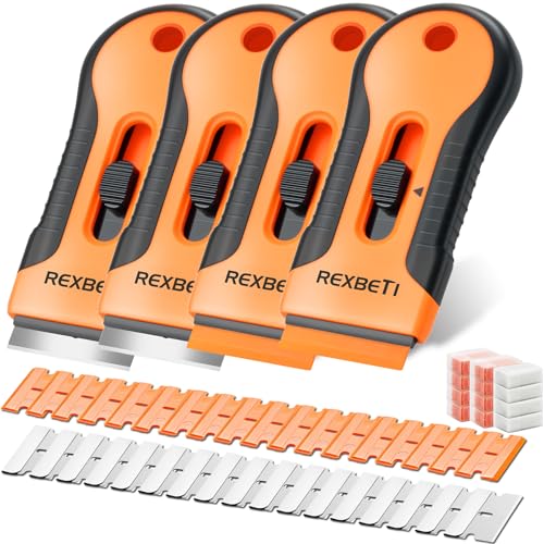 REXBETI Razor Blade Scraper Tool, 4 Pack Windows, Glass Stovetop Scraper - style: Original 4 Pack