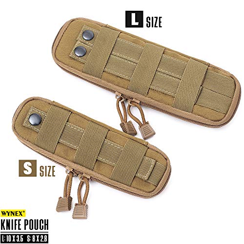 WYNEX Tactical Small Molle Pouch Nylon Knife Sheath for Belt Hunting Gear - color: Kahki - Small