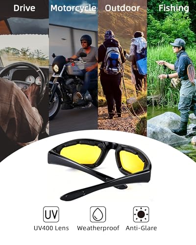 4 Pair Motorcycle Glasses Riding Glasses UV Protection Windproof And Dustproof Motorcycle Foam Cushion Goggles - color: Blue + Yellow + Clear + Pink