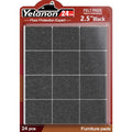Yelanon Felt Furniture Pads for Hardwood Floors -24 Pcs 2.5" Premium Felt Pads for Chair Legs, Floor Protectors for Furniture Black - size: 24 pcs Black Square