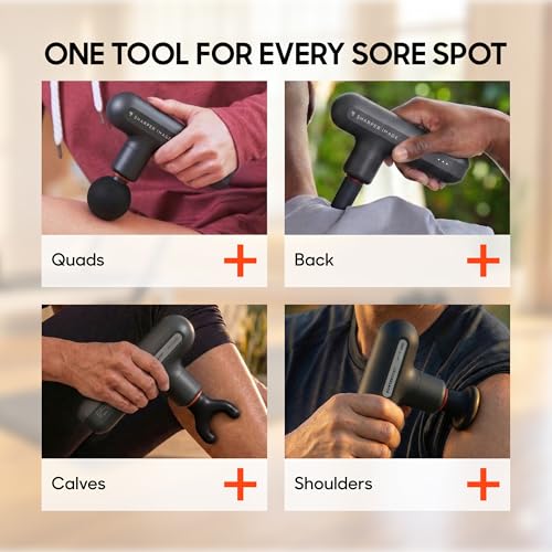 Sharper Image Powerboost Move Mini Percussion Massage Gun, Powerful & Quiet - color: Gunmetal Grey