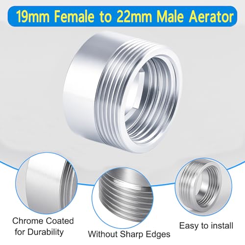 Faucet Adapter, Female 3/4"-27 TPI to Male 55/64"-27 TPI(F18.5-M22) - color: Silver, size: F19-M22
