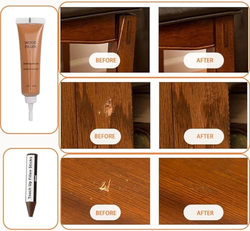 Kenbry Wood Repair Kit,Quick Fix Stick Restore Scratch, Holes for Wooden - color: 6+6 Color