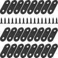 24 Pack Black Flat Bracket Straight Brace Mending Plates - color: Black, size: 24 Pcs / 1.42 x 0.63 in