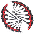 Lichamp 16 Pieces SAE and Metric T Handle Allen Wrench Set, 5/64-3/8 inch, 2-10mm, Ball Head, Standard Long Tee Handle Allen Hex Key Set, Heavy Duty Excellent - size: 5/64-3/8 inch, 2-10mm