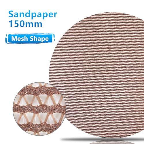 60 Pcs 6-Inch Mesh Sanding Discs, 80-320 Grit, Hook & Loop Mesh Pads for Random Orbital Sander - Durable, Anti-Slip, for Wood, Metal, Paint Finishing - style: 6 Inch Mesh Sanding Discs