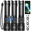 TrixHub Rechargeable Flashlights 3 Pack Super Bright High Lumens Flashlight - color: Black, size: 3 Pack