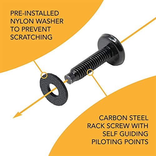 12-24 Rack Screws [50pk] – Rack Mount Screws with Nylon Washers for Server, Network, and Audio Equipment - size: 12-24 (50 Pack)