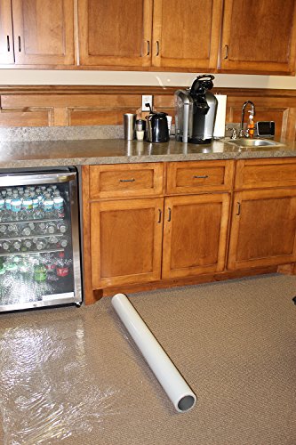 BISupply Plastic Floor Protector, 24in x 200ft Carpet Cover, Film - size: 24 Inch x 200 Feet