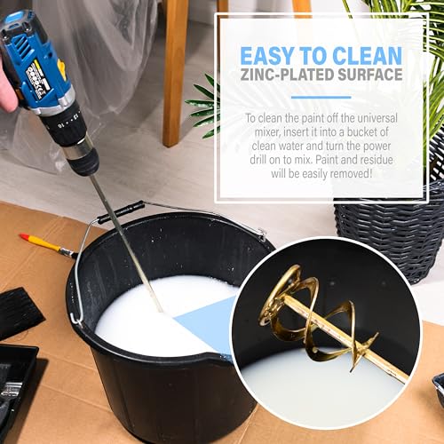 Paint Mixer for Drill, 1-5 Gallon Bucket, Paint Stirrer for Drill | Zinc Plated, Rust-Free & Easy to Clean, Fits All Standard Drills - For Mixing Paint, Resin, Epoxy & Concrete (Large Head) - size: 5 Gallon (Large Head)