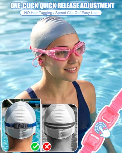 Aegend Swim Goggles, Swimming Goggles No Leaking Full Protect Adult Youth - color: Pink