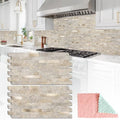 StyloVue 20 Sheets Peel and Stick Backsplash, Dark Beige with Metal Gold Look PVC Wall Tiles Upgrade Your Kitchen Backsplash, RV, Fireplace - color: Dark Beige With Metal Gold