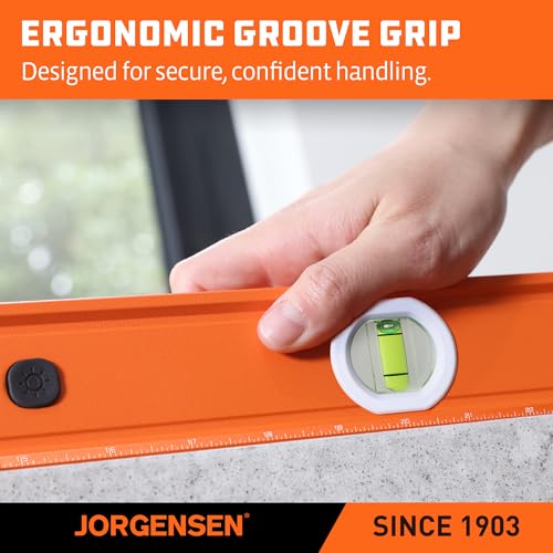JORGENSEN 24" Magnetic LED Box Level, 45°/90°/180° Spirit 2' Leveler Tool - size: 24 inch