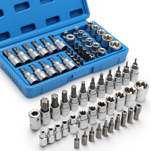 DISEN 34-Piece 3/8'' Drive Torx Star Bit sockets - size: 34pcs 3/8'' Torx Bit Socket