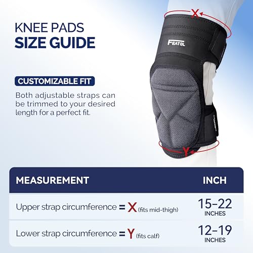 FEATOL Knee Pads for Work Men Women, Soft Foam Cushioning