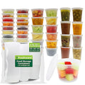Freshware [60 Count] 8, 16, 32 oz, 20 sets each size Food Storage Containers with Lids,Plastic Deli Containers, Meal Prep Containers, Microwave and Freezer Safe,Stackable, Leakproof, BPA Free, Clear - color: Clear, size: 8, 16, 32 oz - 60 Set