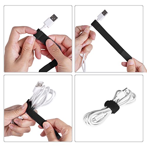 Avantree Cable Ties - 20-Pack Reusable Cord Organizers, 3 Sizes