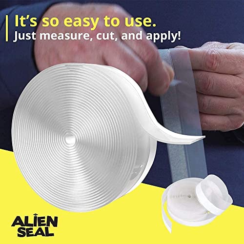 Alien Draft Seal Weather Stripping Door Seal – Longer 64ft (3 Rolls) Silicone Door Bottom Draft Stopper Tape - size: 64 Feet - Pack of 1