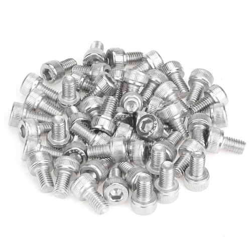 55 Pieces M5 x 8mm Socket Head Cap Screws, Thread Pitch 0.8mm, Sutemribor M5 Screws, 304 Stainless Steel, Fully Threaded, Silver - size: M5 x 8mm, style: Socket Head