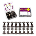 50 Sets Chicago Screws Carbon Steel Binding Screws Rivet Book Binding DIY Leather Craft Assembly Bolt M5*7mm Black - color: black, size: M5*7mm