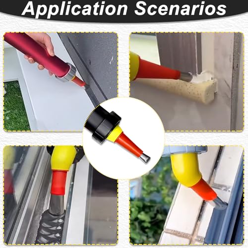 Caulking Kit Chalking Nozzles Tips Caulk Finisher Kit with Connection Bases Replacement 32 Pieces