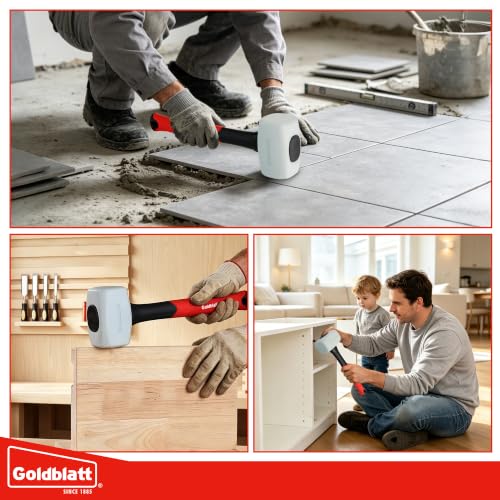 Goldblatt 24 oz. Low Recoil Double Face White Flooring Rubber Mallet Hammer - size: 24 oz.