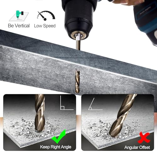 Hex Shank Cobalt Drill Bit Set for Metal & Steel,16Pcs 1/16-1/4 - size: 16pcs 1/16-1/4