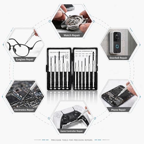 NSZETZ 11PCS Mini Precision Screwdriver Set, Small Tools with 11 Size Flathead and Phillips Kit, Professional Magnetic Repair Tool for Jewelry, Ring Doorbell, Watch, iPhone, Toys, Computer, Eyeglass - style: 11PCS