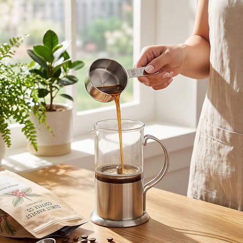 6Pcs Stainless Steel Measuring Cup, 1/3 Cup - 80ml Metal Measuring Cup, Comfortable Hand Feeling Measuring Scoops for Coffee Cooking Baking Kitchen - size: 1/3 Cup