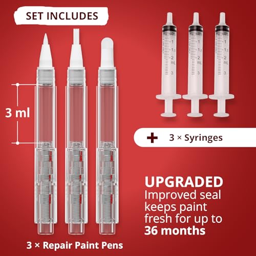 X-Protector Touch Up Paint Pen Kit - 3 Pens with 3 Types of Brushes - style: Pack of 3, Fillable
