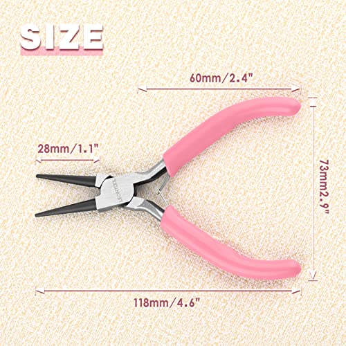 5-Inch Round Nose Pliers for Jewelry Making Wire Bending Tools Wire Looping Plier Small Needle Nose Pliers Smooth Jaws Mini Jewelry Making Supplies for Creating Bracelets Earrings Necklaces - style: Round Nose Pliers