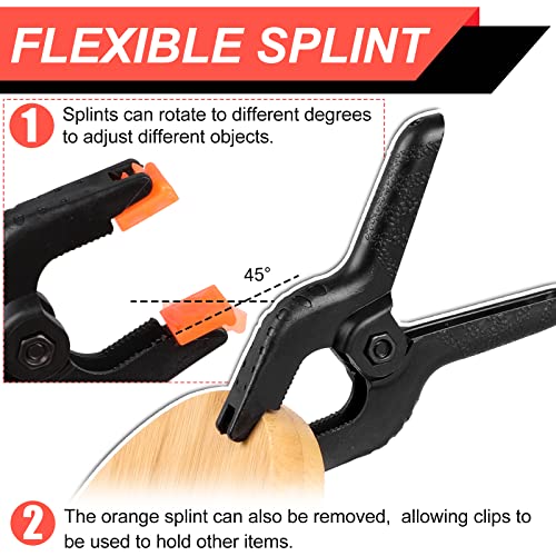 4 Pack Spring Clamps, 6inch Plastic Clips, Backdrop Clips, Big Clamps Heavy Duty, Spring Clips for Crafts, Backdrop Stand, Woodworking, Photography Studios (Black) - size: 4 Pack,6inch