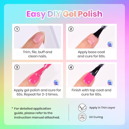 Beetles Neon Gel Polish Set, Neon Summer Collection, 25 Colors - color: Neon Summer