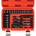 1/4" Ratchet Wrench Socket Set 56 PCS, Metric Shallow Socket (4-14mm) and Deep (6-8, 10-14mm), with Mini 72-Teeth Ratchet, Screwdriver Bit Set, Small Tool Kit for Home Use, Motorcycle and Bike - color: 1/4-56pcs