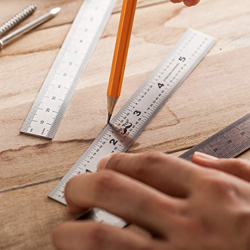 Mr. Pen- Machinist Ruler, 3 Pack, 6 Inch, Stainless Steel Metric & Imperial - style: 6 inch, 3 Pack