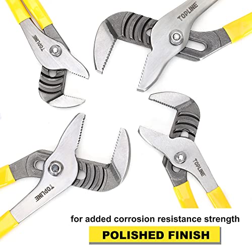TOPLINE 4-piece Tongue and Groove Joint Pliers Set - style: Dipped Handle