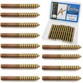 12 Pack 1/4-20 x 2 Inch Hanger Bolts 1/4-20" Double Headed Bolts 1/4 Wood Dowel Screw Self-Tapping Screw Hanger Bolts for Furniture Screws Threaded Rods Bolt 50mm Length - size: 1/4-20"x2"-12PCS