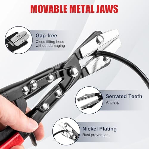 3PCS Ratchet Hose Pinch Off Pliers, Upgrade Hose Pinch Pliers Automotive, 8 in, 10", 12inch Locking Fuel Line for Radiator, Heater, Coolant, Fuel Pinch, Flexible Hose