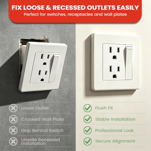193PCS Outlet Spacers Kit for Electrical Box, 104 Outlet Screw Spacers with 89PCS 6-32 Flat Head Mounting Screws, Electrical Outlet Extender Kit for Switches, Receptacles and Wall Plates