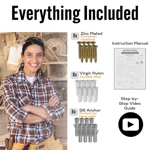 EVALD 8 Inch Floating Shelf Brackets, Hidden Shelf Brackets for Floating Shelves, Heavy Duty Shelf Bracket with Screws & Anchors, Floating Shelf Mount, 8 Inch Shelf Brackets (4 Pack) - size: 8 Inch, style: 4 Pack All-purpose