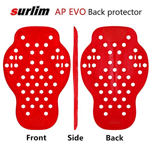 Surlim Back Protector CE Insert Armor Motorcycle Jacket Replacement Pads - size: Back