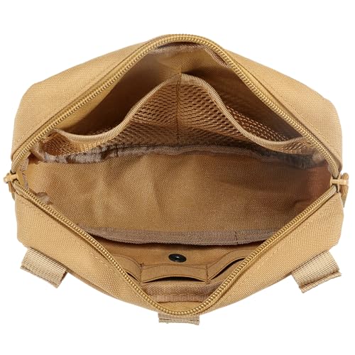 FRTKK Tactical Molle Admin Pouch Utility Laser Cut EDC Tool Pouch Bag Horizontal Modular Pouches Include US Flag Patch and Keychain - color: Orange
