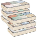 Budding Joy 6 Pack 95L Under Bed Storage Containers Beige - color: Beige, size: 95L-6 Pack